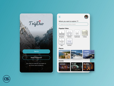 TripDuo App - Visual Design design duo figmadesign guide minimal mobileuidesign uidesign places travel app ui visual design