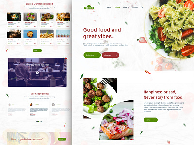 Food Landing Page clean ui design figma figmadesign food landing page minimal ui ux web website