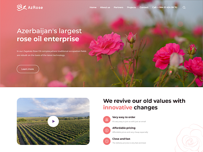 AzRose - Website concept design flower flower web rose ui web website