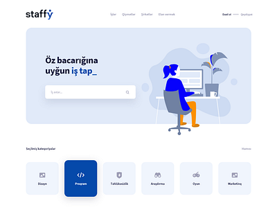 Staffy - Job Search Platform app design graphic design illustration job job search ui ux web web design website