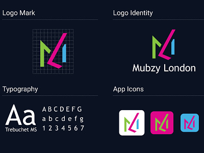 Mubzy London branding clothing brand creative flatdesign logo luxury logo minimalist