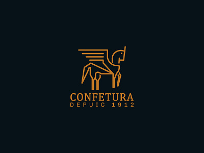 Confetura Logo abstract artwork brand design brand identity branding creative creative logo flat logo flatdesign horse logo hourse logo logotype minimal minimalist wings