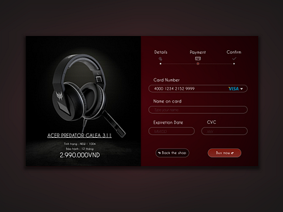 Credit Card Checkout - Daily 002 app checkout credit card daily 100 challenge daily ui dailyui headphone interface