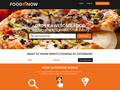 Food Menu Landing page design