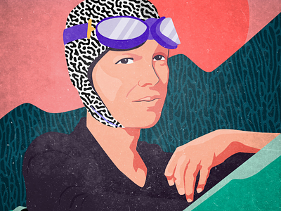 Amelia Earhart amelia earhart art celebrity illustration portrait poster vector women womens day