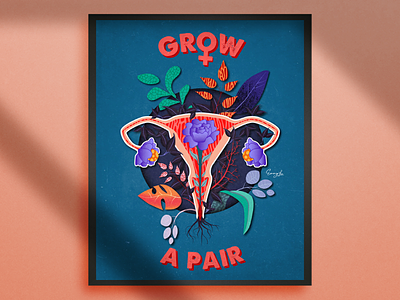 Grow a Pair art illustration poster vector womensday
