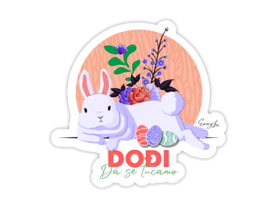 Cute bunny sticker adobe animals art bunny digital easter graphic illustration sticker vector