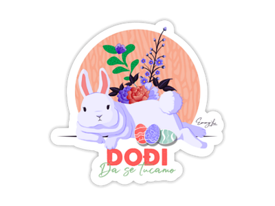 Cute bunny sticker