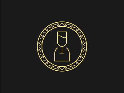 Gold wine chef circle gold logo wine