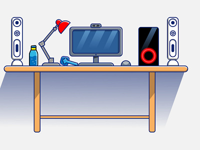 My Setup Desk art branding computer design desk desktop freelance home icon illustration job logo setup ui vector work work from home