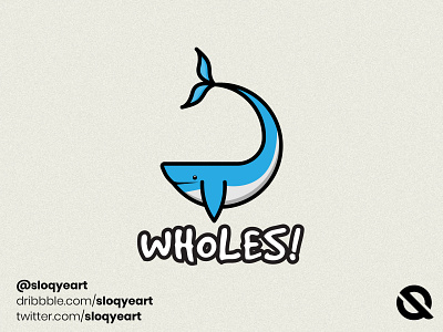 Whale in Wholes art big branding design icon illustration logo mammals ocean sea vector water web whale