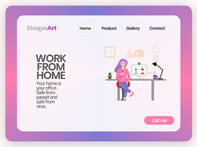 Girl Work From Home art from girl home ui ui ux ux work