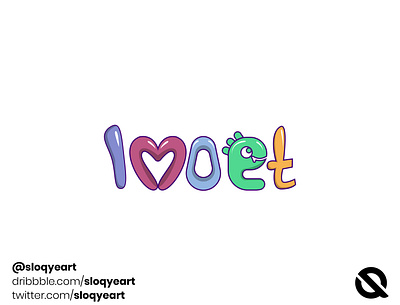 logo with kids style "imoet" art branding design icon illustration letter logo typography ui vector web