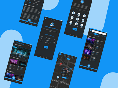Party Tracker - Mobile Nightlife Assistant App accessibility minmalism mobile app nightlife ui ux