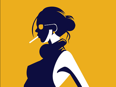 Fitness Model Smoking Illustration