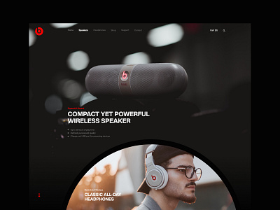 Beats By Dre I Landing Page ecommerce ecommerce design header headphones layout minimal minimalist modern music photography typography