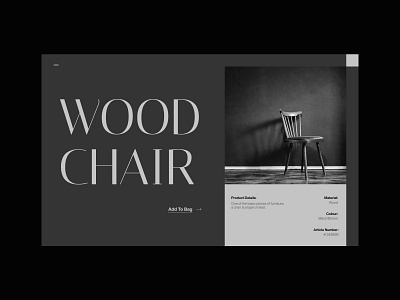 Wood Chair design ecommerce layout minimal minimalist modern photography typography