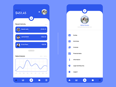 Finance UI Design blue design finance practice ui white