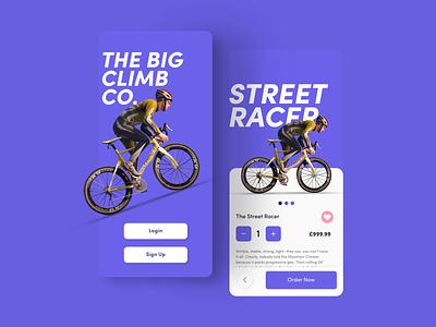 The Big Climb Co. app app design bike bike app bike ui cycle cycles cycling app cyclist ui wheels