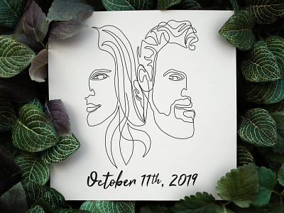 Save The Date Line Art blackandwhite design draw drawing flat icon illustration ink sketch vector