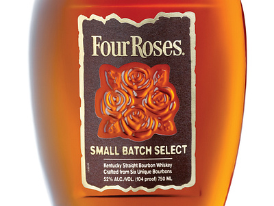 Four Roses Small Batch Select Label branding design metallic package design