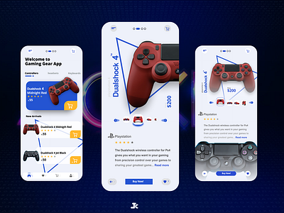 PLAY STATION 4 CONTROLLER UIUX APP PAGE