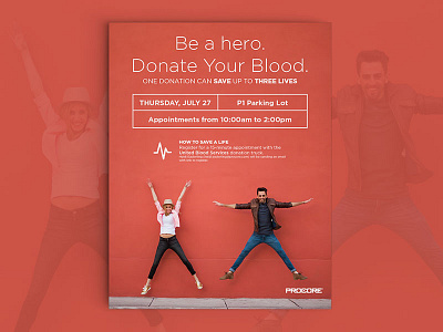 Procore Blood Drive Poster blood donate drive poster