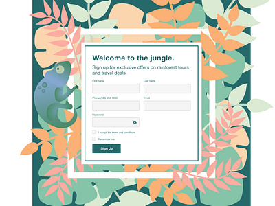 Sign Up Form design form interaction design jungle pop up product design sign up subscribe travel ui ux