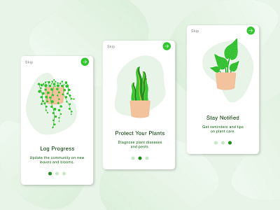 Plant Care App Onboarding design interaction design onboarding plant care plants product design ui ux
