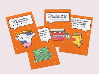 Honey Business Cards business cards cow cute fun honey illustration money pizza