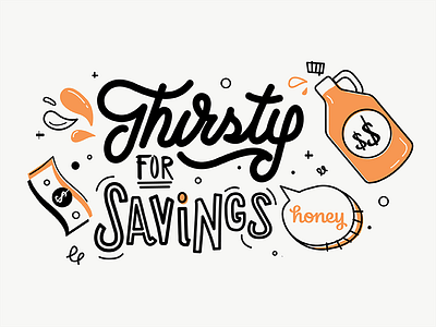 Thirsty for Savings art honey illustration money mural painting save street typography wall