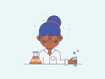 Testing Codes chemistry code girl honey illustration lab scientist testing