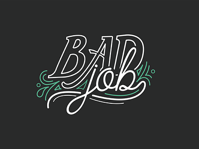 Bad Job Logo color elegant hand illustration lettering logo pretty script tattoo