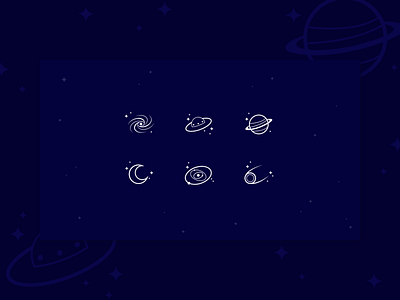 Cosmos icons adobe illustrator cosmos icon icon set linear icons moon outline planets universe vector