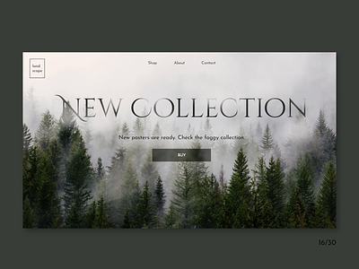 Challenge 16/30 add to cart animated ui challenge daily challange ecommerce fog forest interaction mist motion photo poster product page shop ui ui design