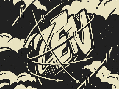 Zen By Abiola Adejare 2d black design galactic illustration illustration design ipad pro logo procreate sky tshirt typography ui