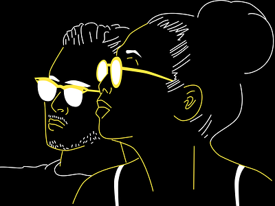 Cofounders art black branding design graphic illustration illustrator people procreate sunglasses vector web