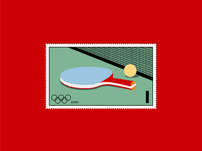 Ping Pong Olympics Stamp