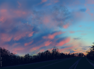 Sunset - Digital Painting digital painting illustration inspiration procreate sky