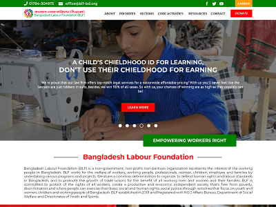 Bangladesh Labour Foundation Website Redesign bangladesh graphic design logo redesign ui ui design web design website