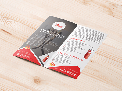Bi Fold Dl Brochure | Brochure Design | Fire Services Branding bi fold branding fire services flyer design graphic design logo
