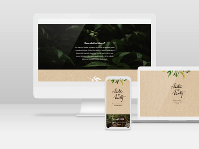 Our Wedding Website cardboard floral leafs responsive website wedding