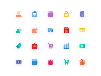 Ecommerce Icon Flat Style