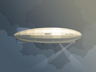 This zeppelin has a name air ship airship clouds daisy fan art graf zeppelin history illustration inkscape retro steam punk vector wwii zeppelin