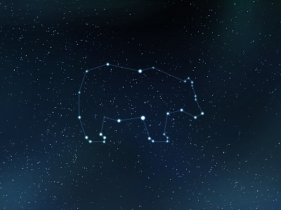 Launched! bear constellation gridzzly launched space space art star