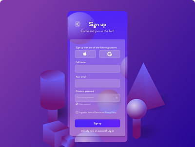 Daily UI :: 001 - sign up 100 day design challenge dailyui dailyui challenge dailyui::001 dailyui::day001 day001 ui ui design