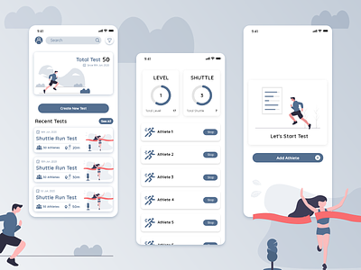 fitness test app android app android app design app beep test cotch design fitness test app ios running test trainer ui uidesign uiux ux design