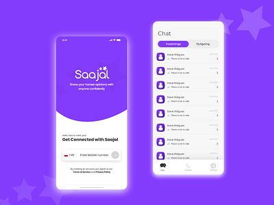 saajal chat app app branding chat chat app chat application logo mobile mobile app ui uidesign uiux uxdesign