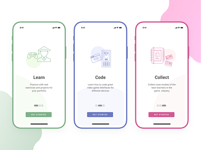 Signup Steps Mobile App Screens Multi Color app branding code collect colorful colors creative design learn login mobile app multicolors signup steps steps screens ui uidesign uiux ux uxdesign