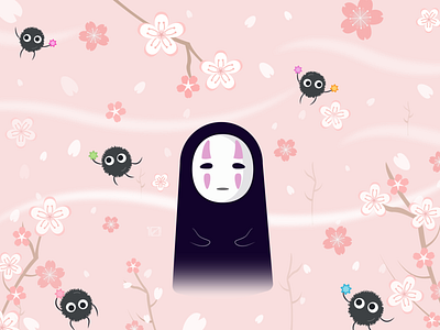 NoFace Pink Cow Print Stickers from Spirited Away for Studio Ghibli Fa –  DesignByStardust